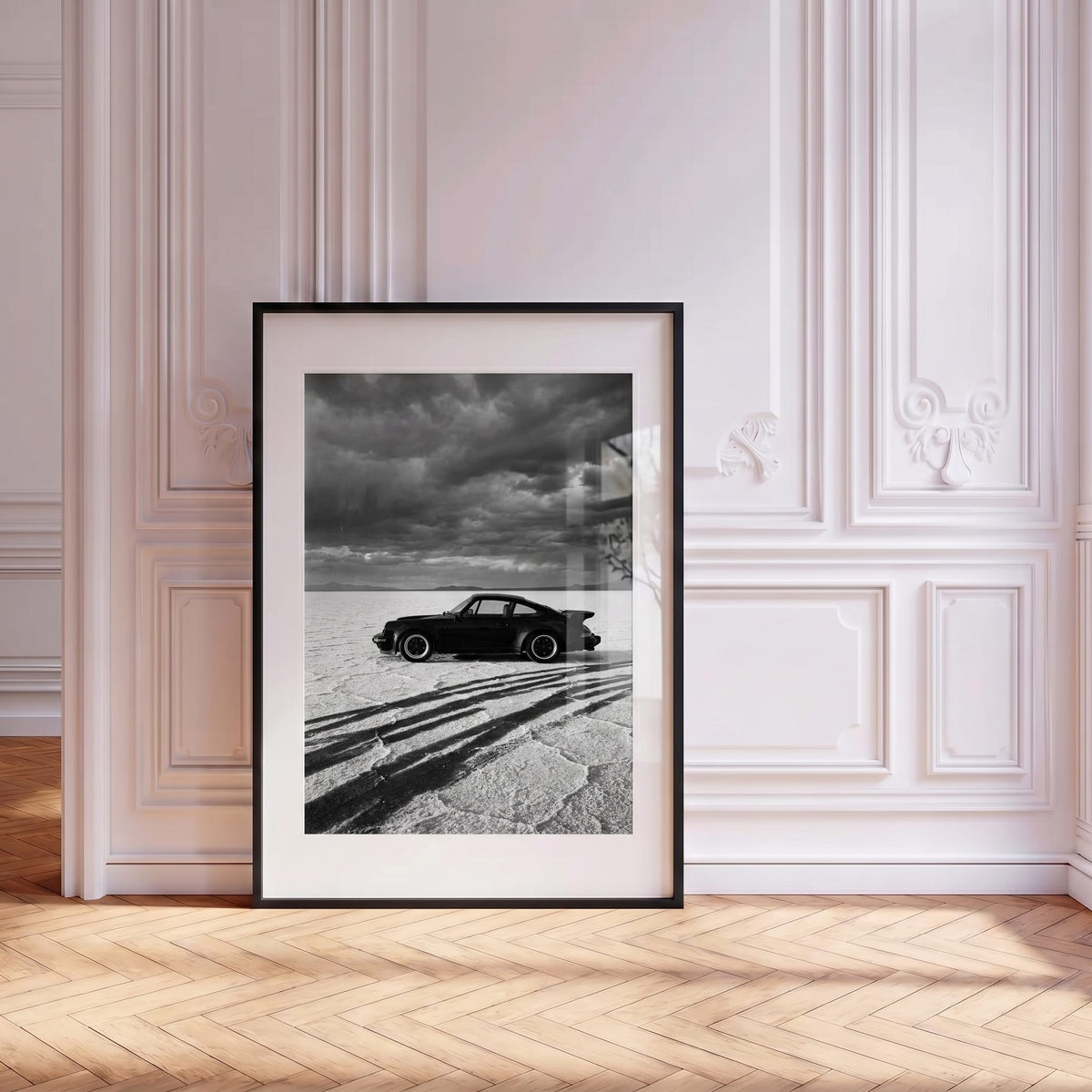 Bonneville Profile, framed and styled in a room