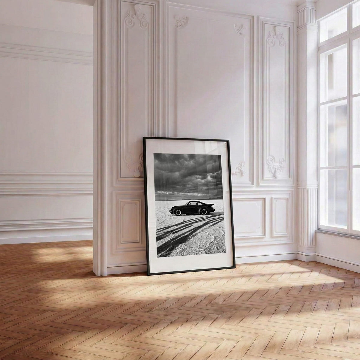 Bonneville Profile, framed and styled in a room