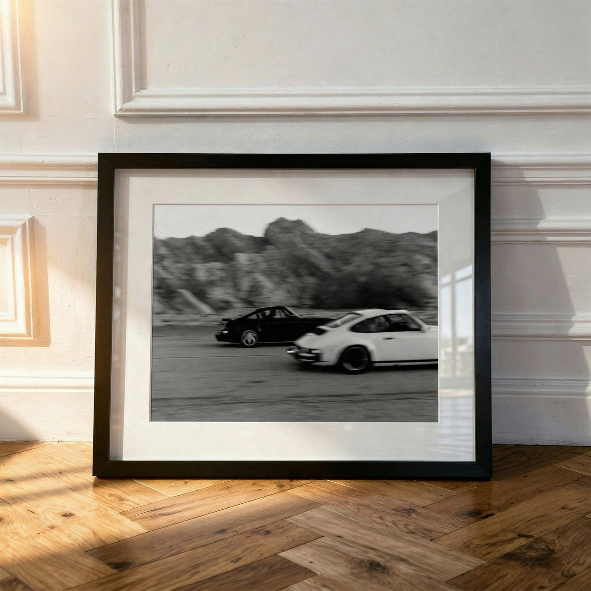 Canyon Duel, framed and styled in a room