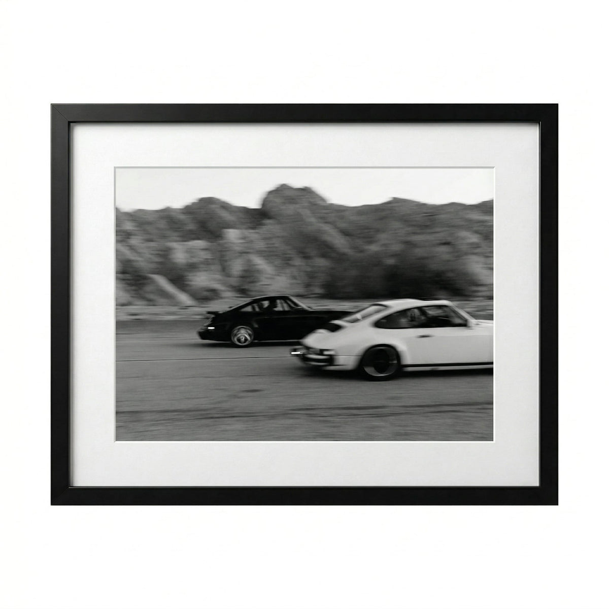 Canyon Duel, framed and styled in a room