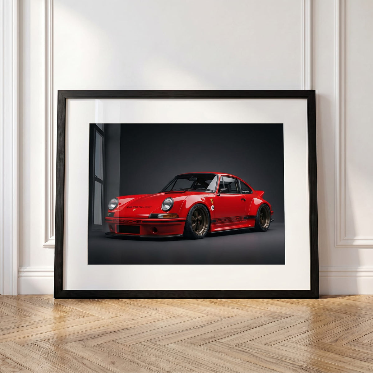 Ducktail RS, framed and styled in a room