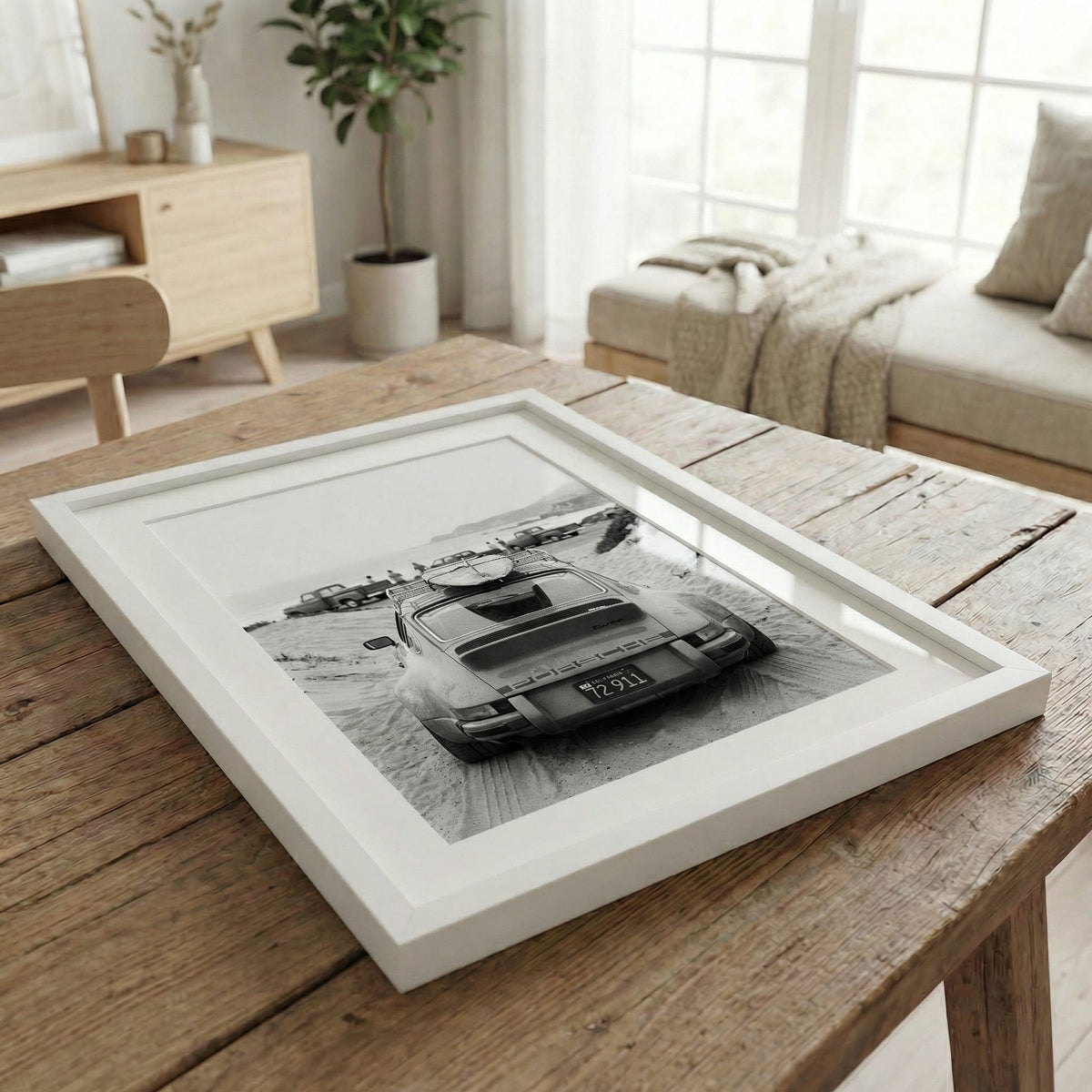 Dune Surfer 911, framed and styled in a room