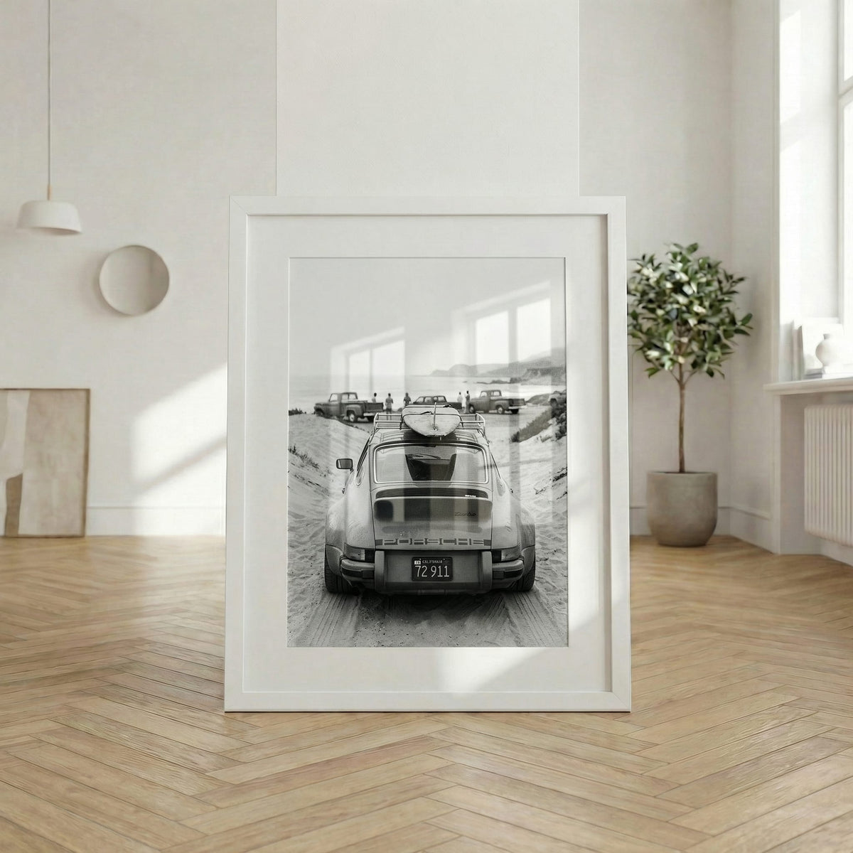Dune Surfer 911, framed and styled in a room