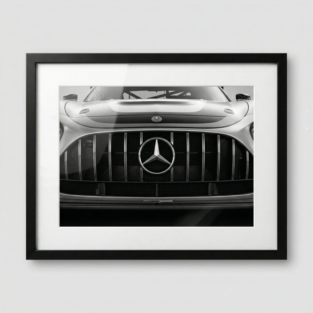 Grille Study, framed and styled in a room