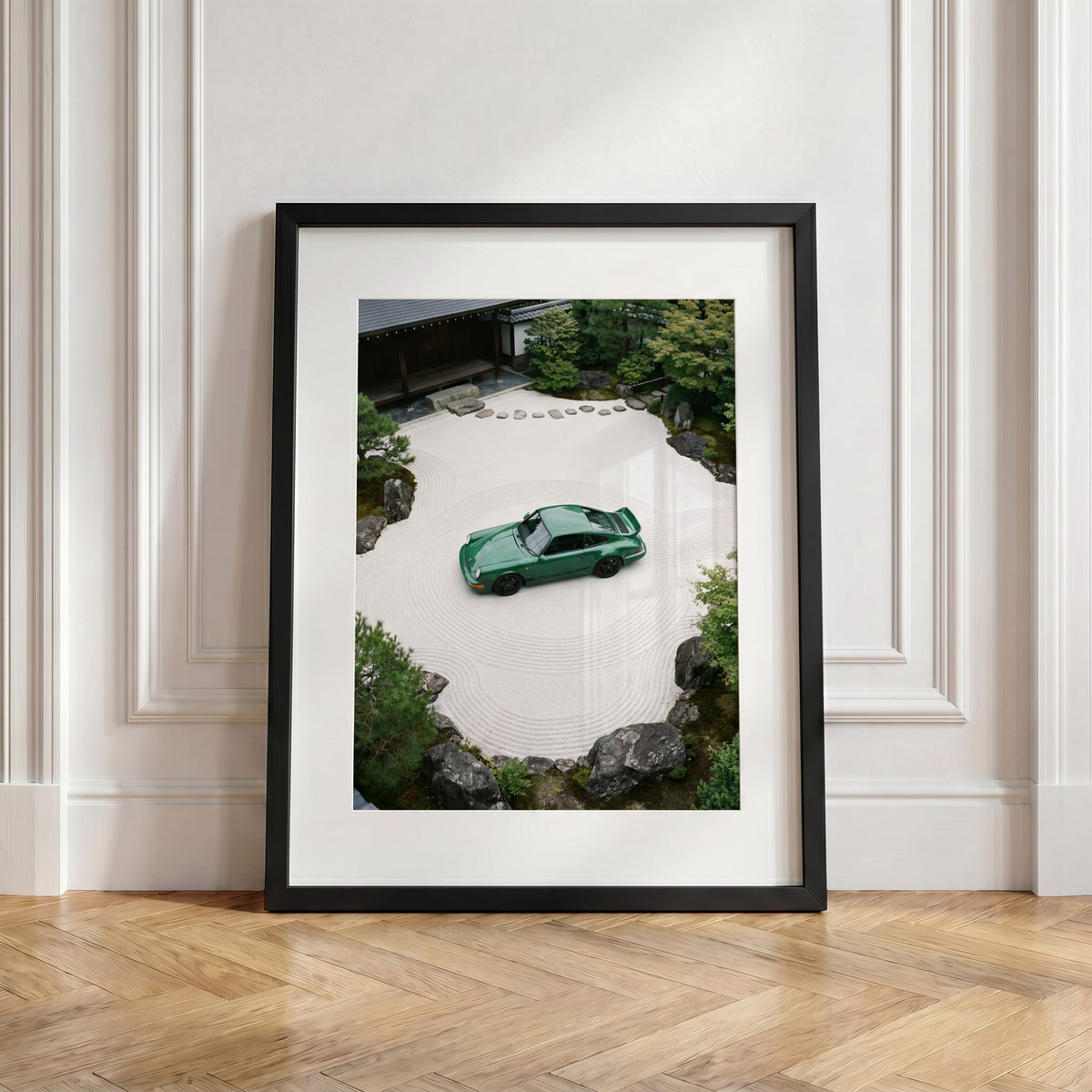 Kyoto Garden 911, framed and styled in a room