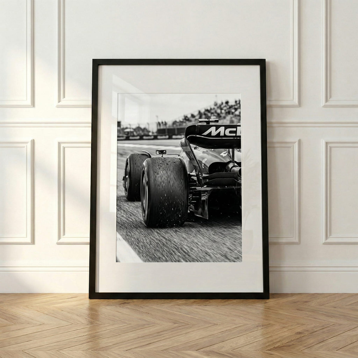 Rear Wing, framed and styled in a room