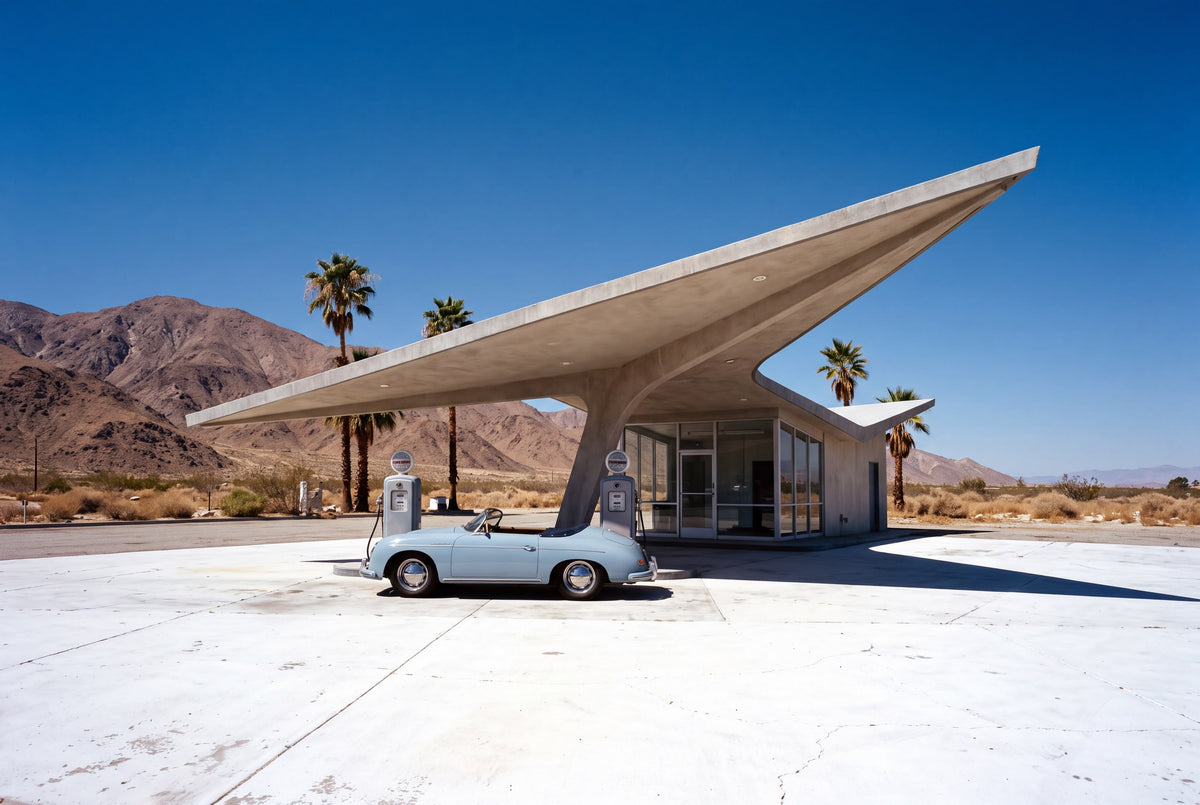 Canopy: 356 mid-century desert service station art print